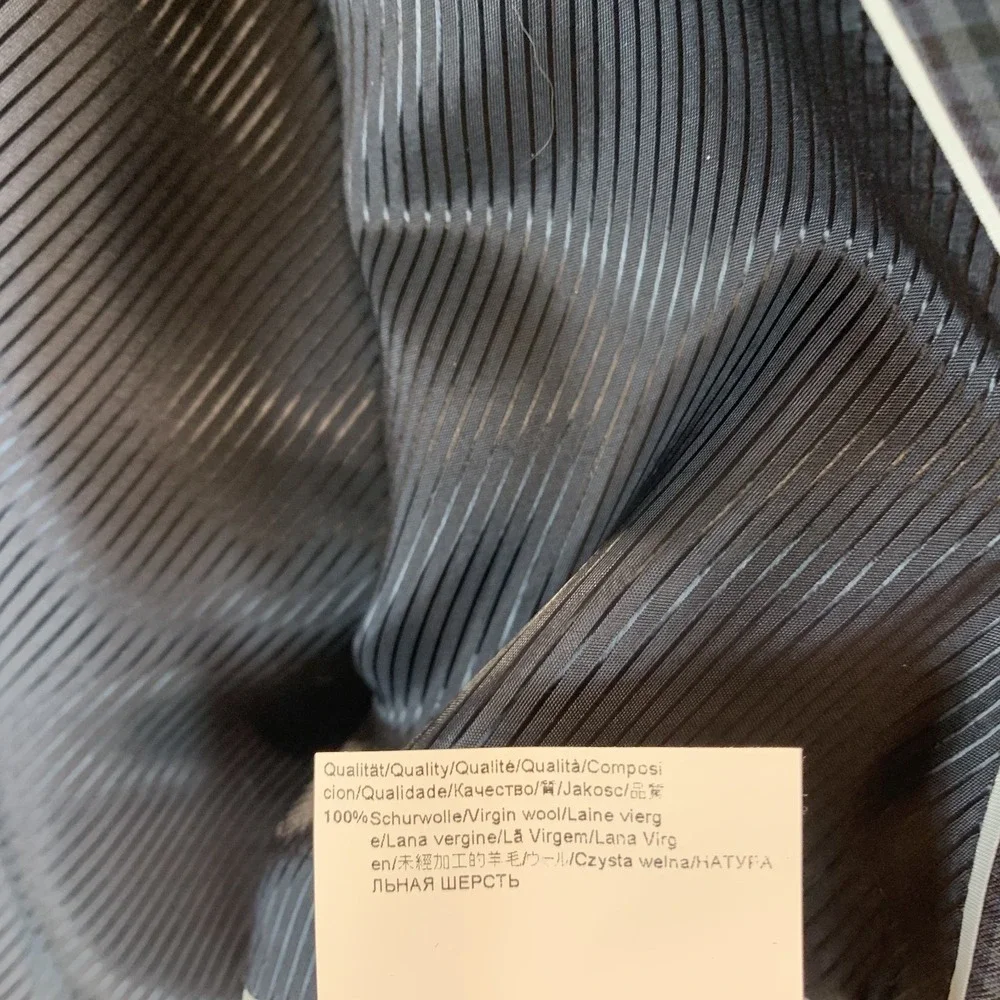Boss Men's Blazer‎ 40S Sport Coat Blue Plaid Tailored Fit Wool Office Career